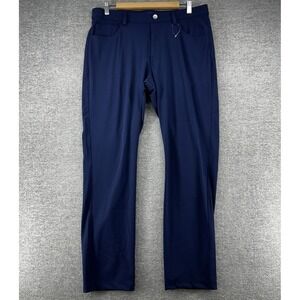 Ibkul Golf Pants Men Size Large Blue Pull Up Performance